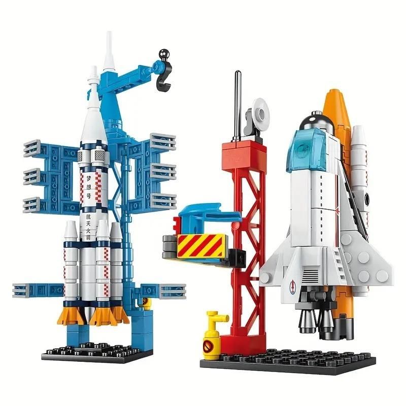 8-in-1 Space Rocket & Station Blocks – Educational Toy for Boys & Girls