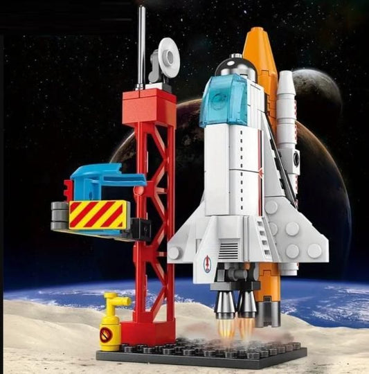 8-in-1 Space Rocket & Station Blocks – Educational Toy for Boys & Girls