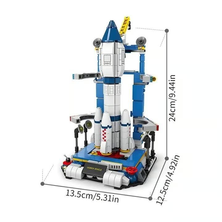 8-in-1 Space Rocket & Station Blocks – Educational Toy for Boys & Girls