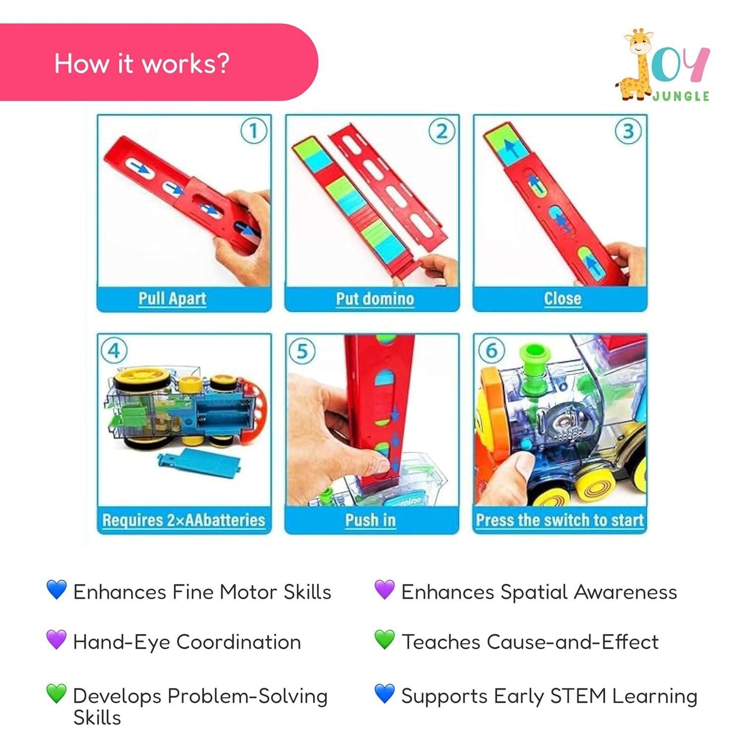 🚂 Train Toy Domino Set for Kids – BPA-Free, With Sound Effects