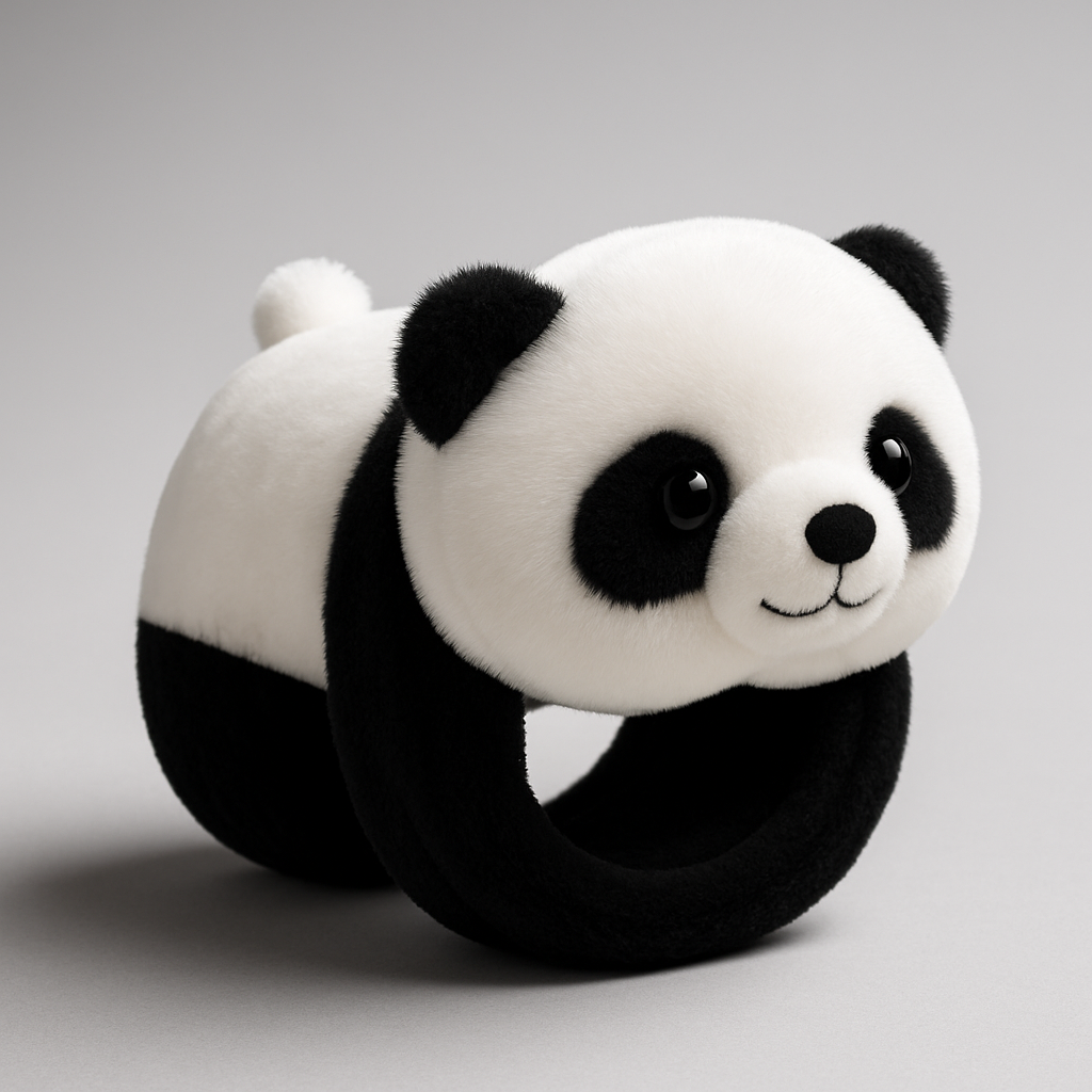 🐼 Unisex Stuffed Animal Slap Bracelet – Plush Panda Edition 🐼